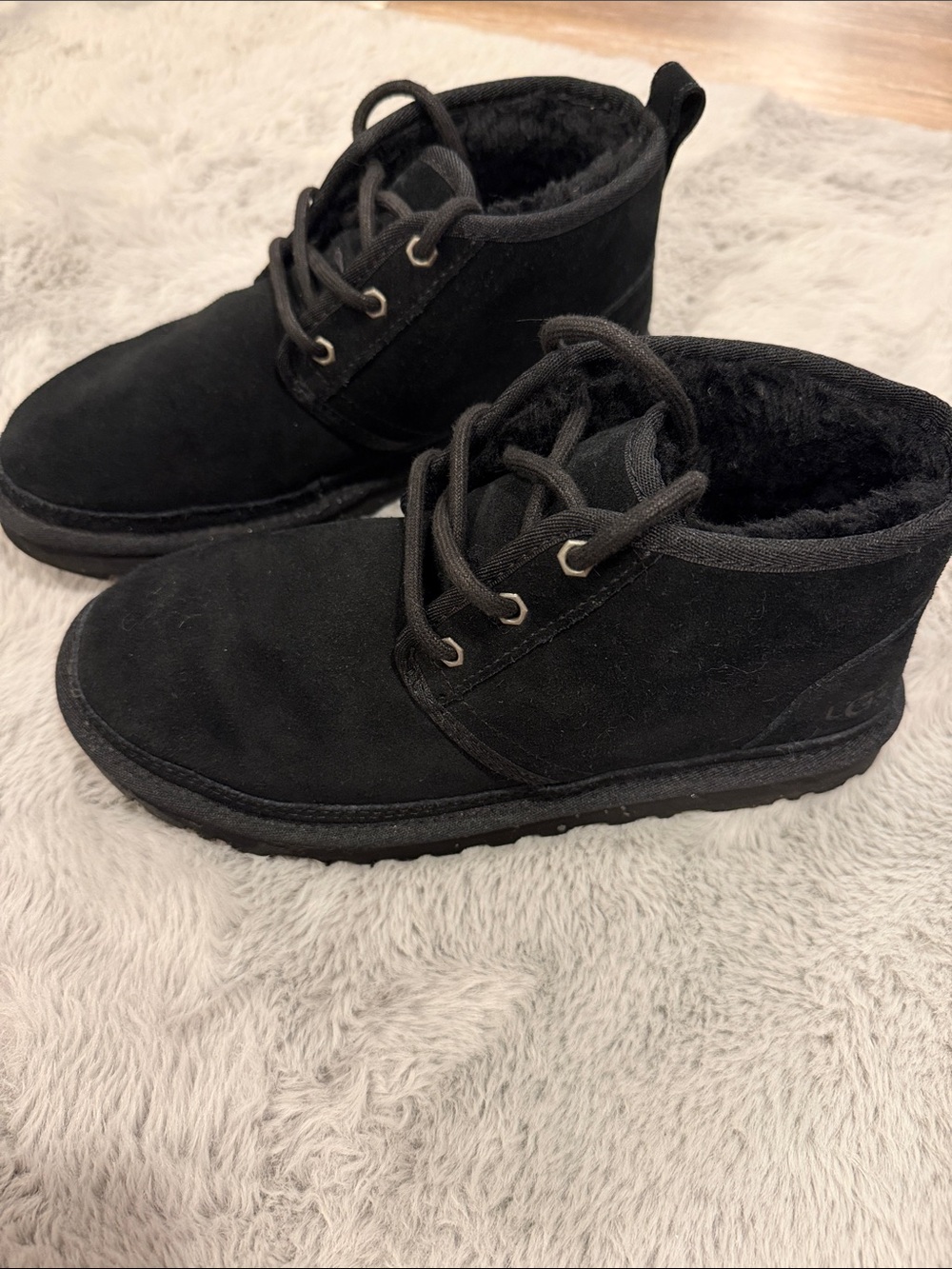 UGG Black Suede Neumel chukka Lace-Up Ankle Booties